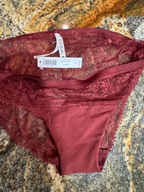 Soma Lace Bikini Panty in Burgundy